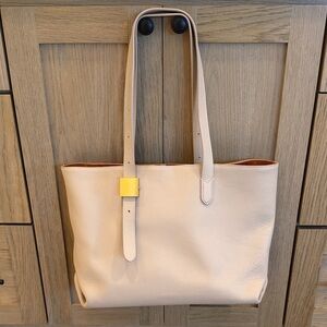 Elegant Cream Tote Leather  Bag